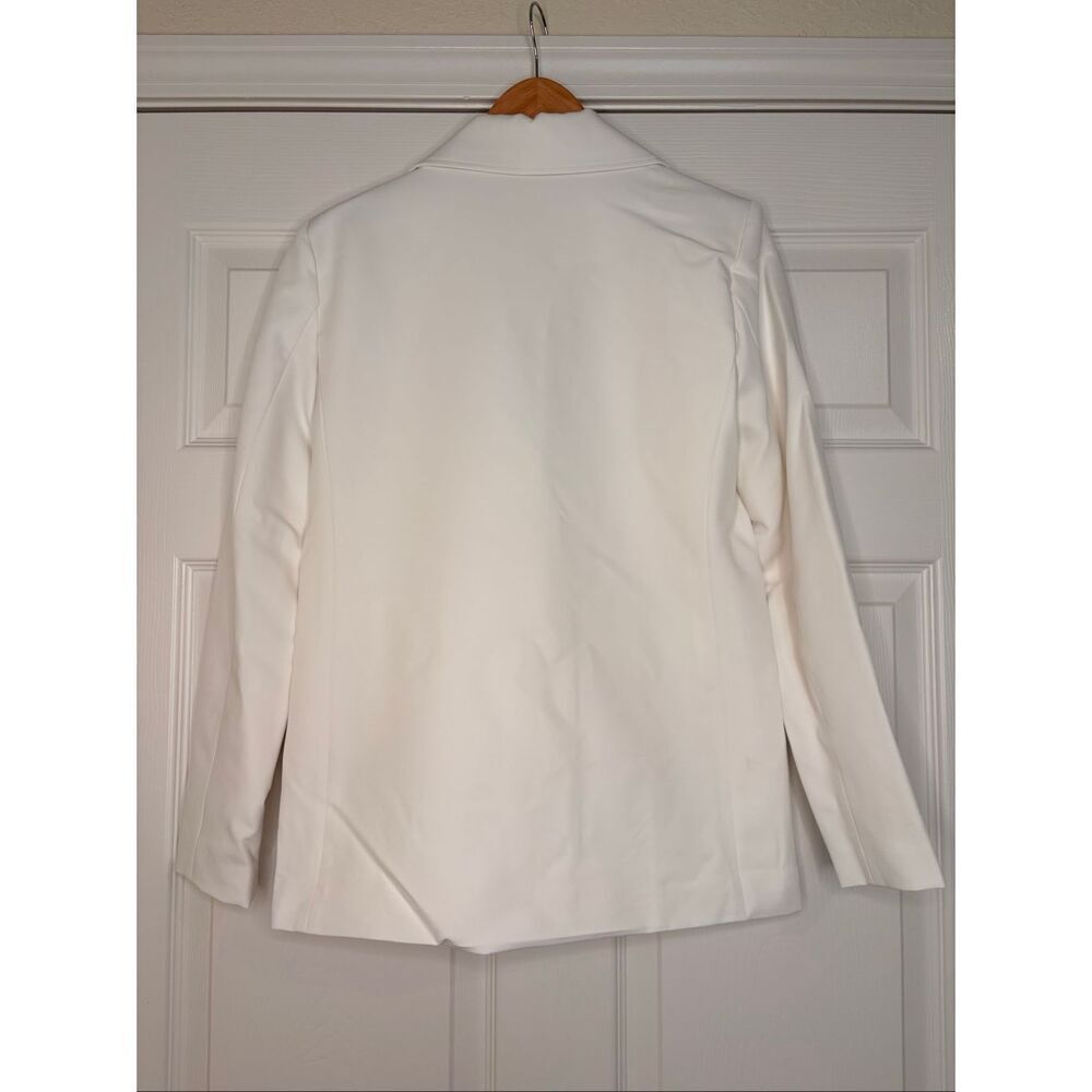 NWT Adrienne Landau Onyx Revolve White Open Front Classic Blazer Size XS - Picture 4 of 8